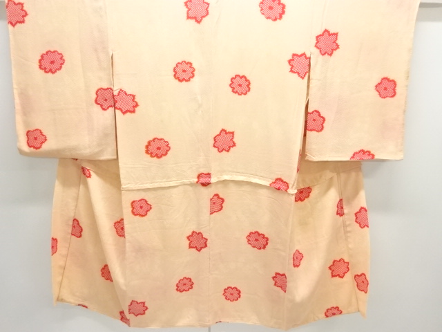 JAPANESE KIMONO / ANTIQUE JUBAN / SILK / KINSHA / FLOWERS